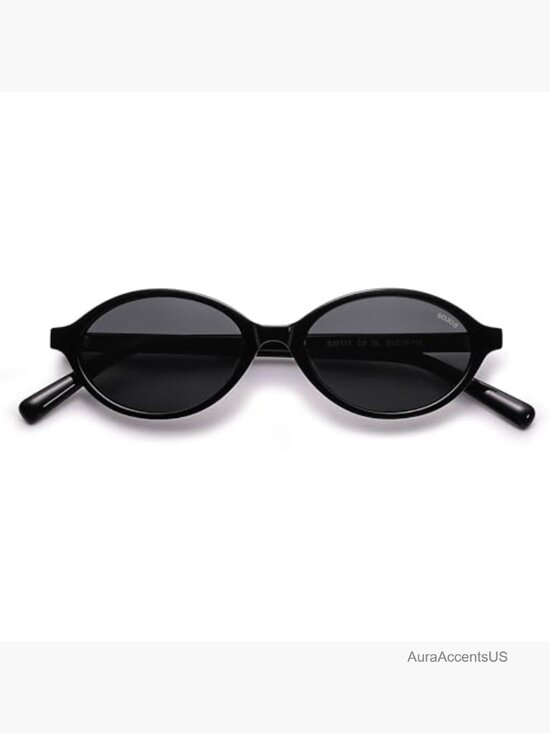 Acetate Polarized Oval Sunglasses Retro Y2K Narrow Fit Vintage 90s main image 4